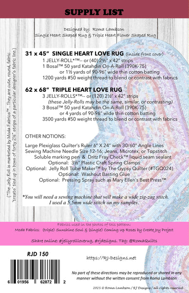 Jelly-Roll Love Rug (paper pattern)