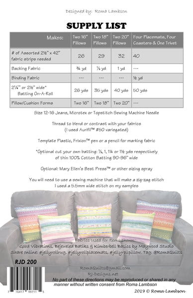 Pillows & Placemats Pattern (PDF pattern)